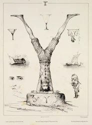 Buchstabe Y aus einem Alphabet-Lehrbuch, graviert von Lemercier, 1832